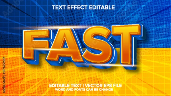 Obraz fast text effect vector editable