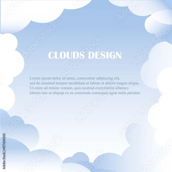Fototapeta Clouds design blue and white backgroud, Lorem Ipsum stock vector illustration
