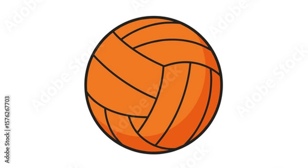 Obraz Orange volleyball with textured surface design on white background. Water polo ball  
