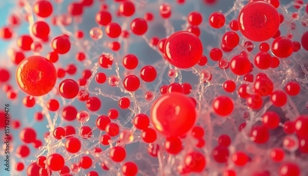 Fototapeta Microscopic view of platelet-rich fibrin matrix,   in vitro,   thrombocytes