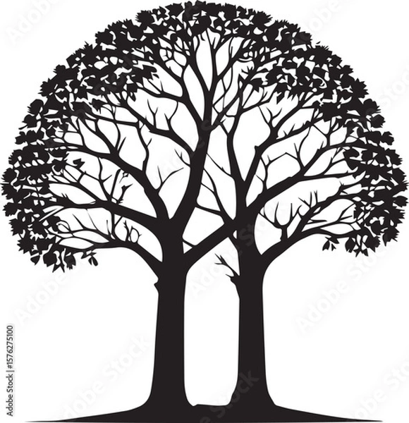 Fototapeta  Tree silhouette Vector | Minimalist & Trendy Tree Silhouette Design | Unique & Stylish Tree Artwork for Vector design