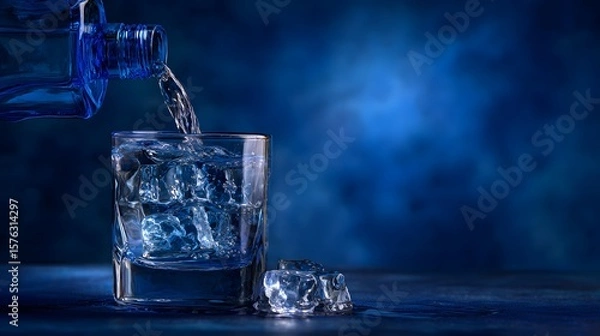 Fototapeta Abstract architecture with person walking through red doorway art design