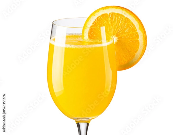 Obraz Chilled Mimosa Cocktail with Orange Slice for Summer Refreshment, Isolated