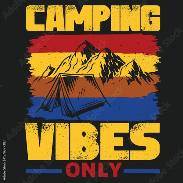 Obraz Camping Vibes only camping Tshirt logo Design 