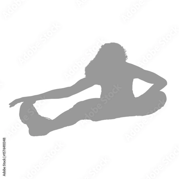 Fototapeta Abstract geometric shape in gray on a white background with copy space