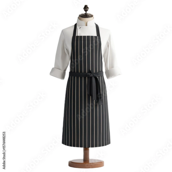Obraz Chef's apron with a black and white striped pattern