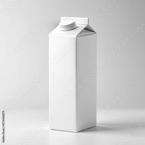 Fototapeta Juice box with blank exterior perfect for branding or packaging mockup on white background