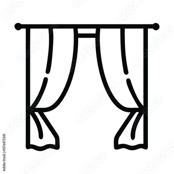 Fototapeta Stage curtain icon vector