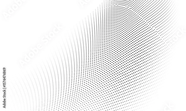 Fototapeta Abstract Grey Dot Wave Pattern Background - Modern Minimalist Design Element for Digital Graphics & Presentations
