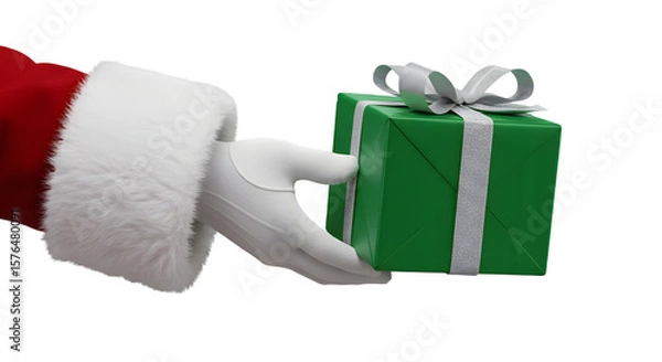 Obraz santa claus hand holding a gift