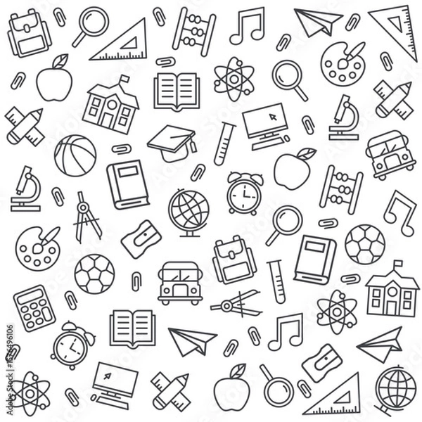 Obraz School icon seamless pattern. Vector illustration