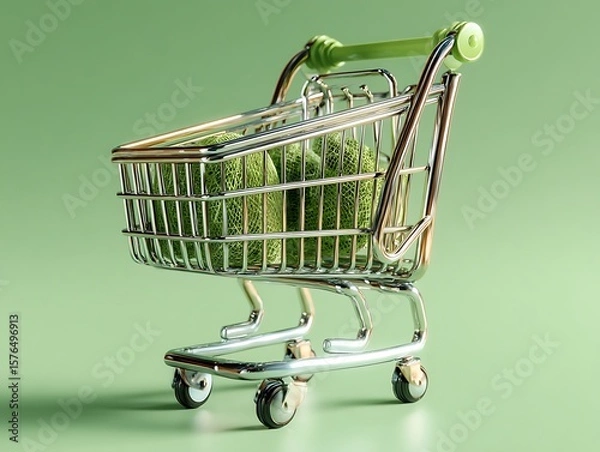 Fototapeta shopping cart with dollars