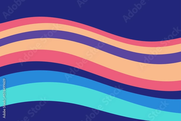 Fototapeta Abstract Wavy Lines with a Smooth Gradient Color Transition