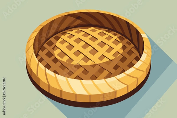 Fototapeta Top View of an Indonesian Woven Basket Pattern