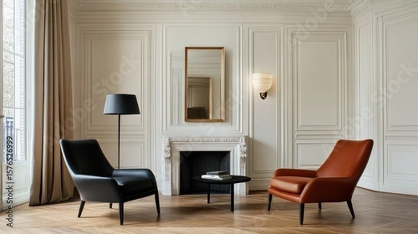 Obraz Elegant living room interior design with armchairs