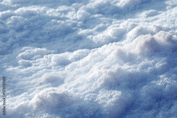 Fototapeta Granular Snowy Surface with Soft Natural Light