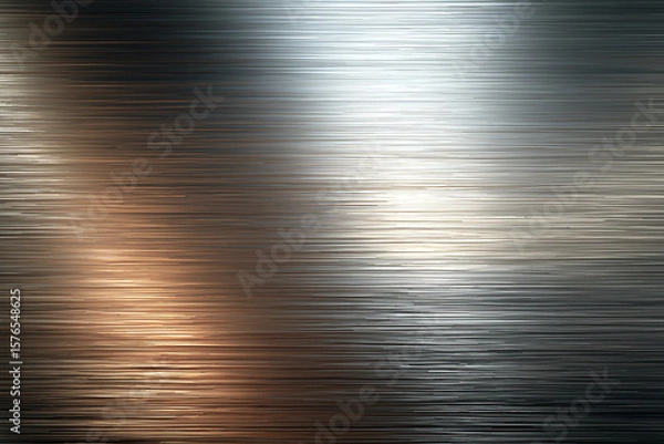 Fototapeta Brushed Steel Surface with Reflective Highlights
