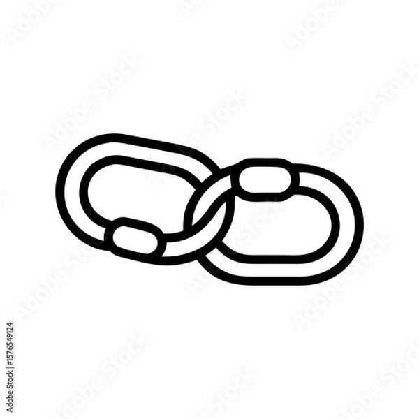 Fototapeta Two interlocking chain links forming a strong connection