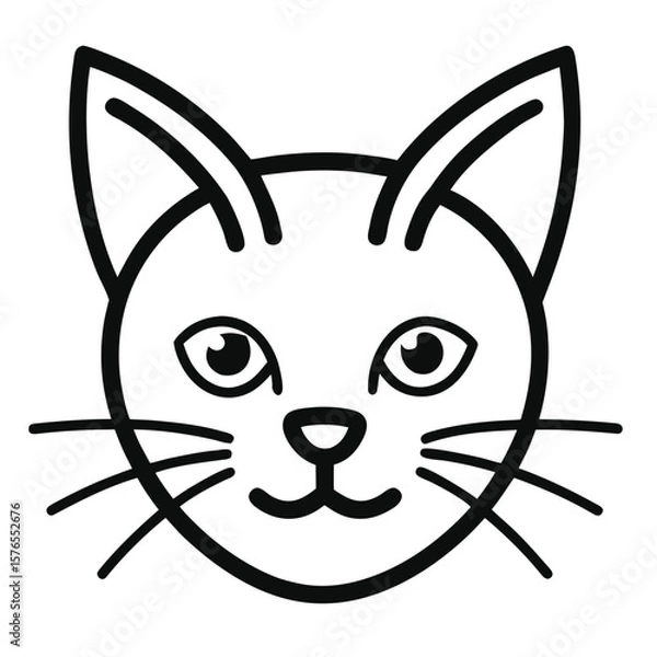 Fototapeta Whiskers and Ears – Cat Face outline Icon
