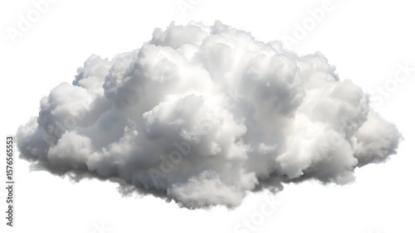 Fototapeta white cloud isolated on white background, png, ai generated.