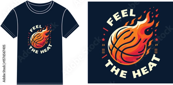 Obraz feel the heat basketball t-shirt design vector .eps