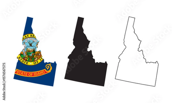 Fototapeta Idaho state flag map