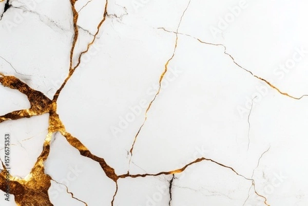Fototapeta Elegant Marble Texture With Gold Veins Creating a Luxurious Appearance in a Contemporary Setting