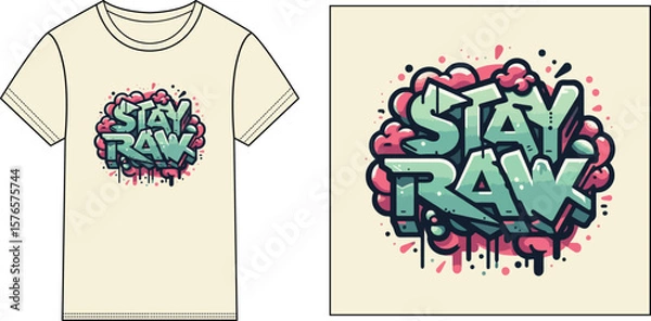 Fototapeta Stay raw Colorful t-shirt design vector illustration