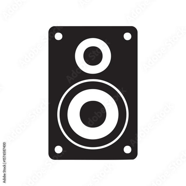 Obraz Black And White Speaker Icon Isolated Vector Illustration