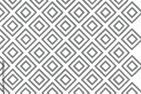 Fototapeta Seamless Geometric Diamond Square Pattern. Repeating Abstract Squares Background. Modern Minimalist Tile Design. Monochrome Line Art. Contemporary Wallpaper. Vector Illustration