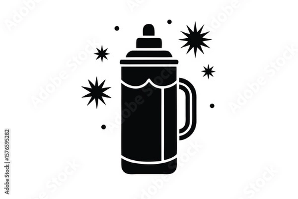 Fototapeta festive thermos vector icon