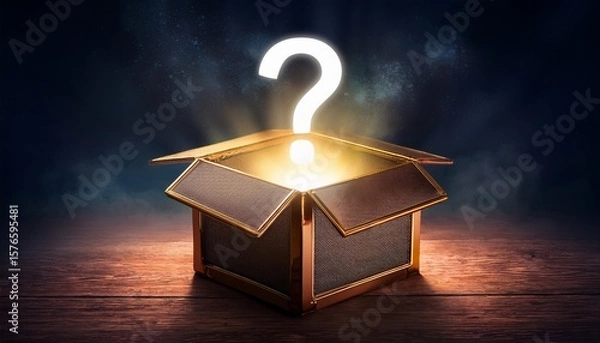 Obraz a mystery box with question mark on it