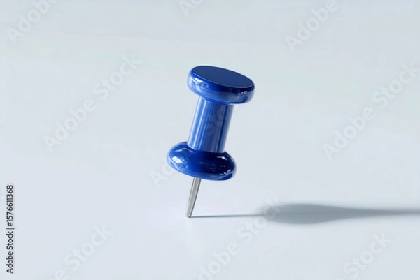 Fototapeta Blue Push Pin A CloseUp Macro Shot