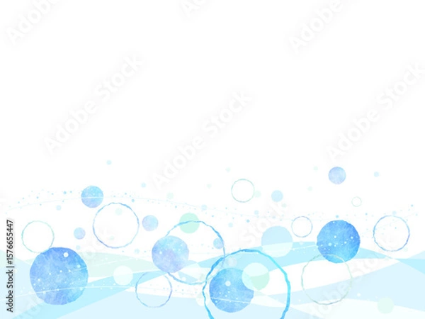 Obraz 寒色の抽象的な丸の背景イラスト