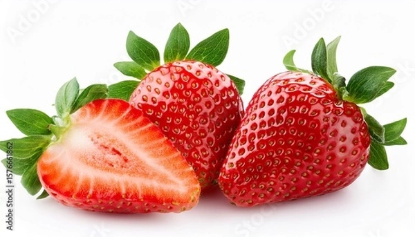 Fototapeta strawberries isolated on white background