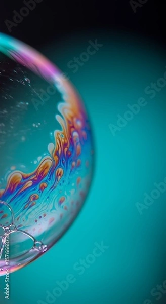 Fototapeta Vibrant Rainbow Soap Bubble Close-up Photography
