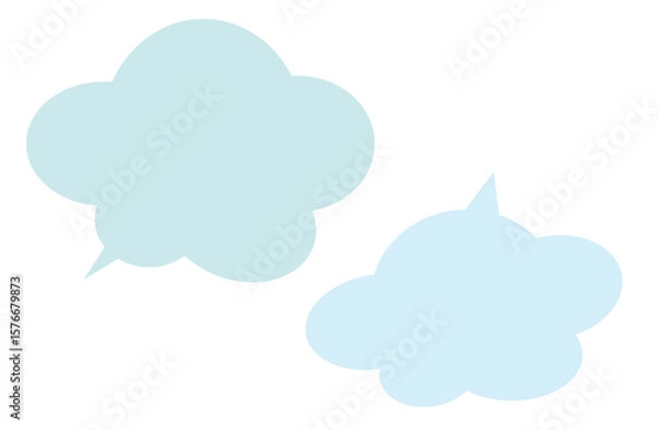 Obraz 淡いブルーの吹き出し