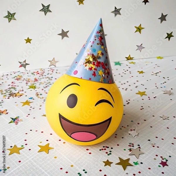 Obraz party hat with confetti