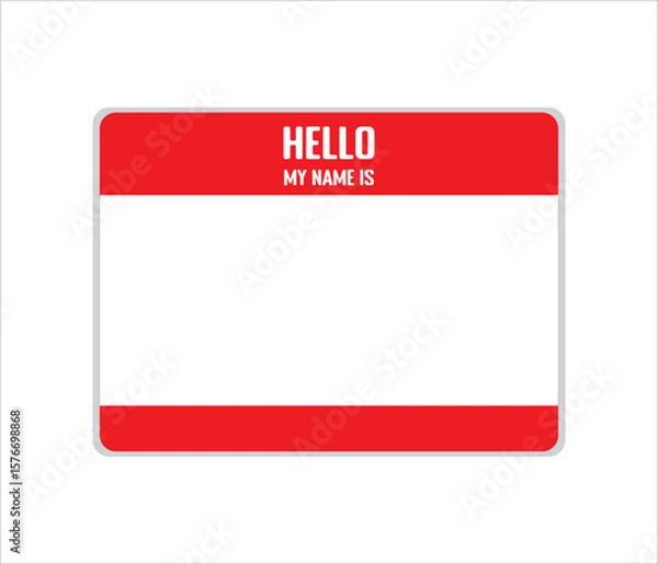 Fototapeta Red Blank Name Tags for Identification Purposes