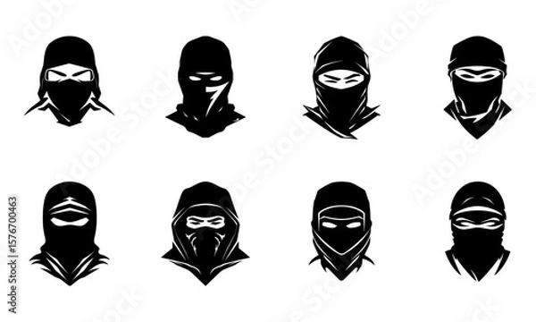 Fototapeta Ninja Logo silhouette Set, Vector Design