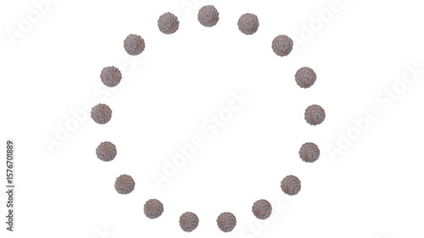 Fototapeta 3D Render a circle of small balls arranged in a circle
