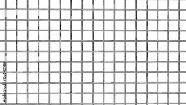 Fototapeta 3D Render a metal grid with a white background