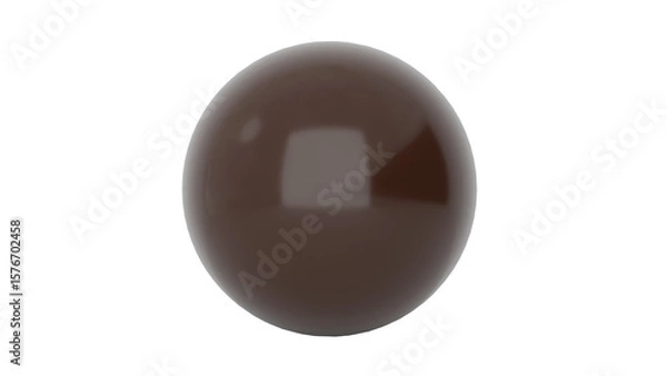 Fototapeta 3D Render a chocolate colored egg on a white background