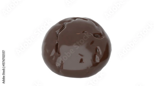 Fototapeta 3D Render a chocolate covered chocolate ball with a woman face