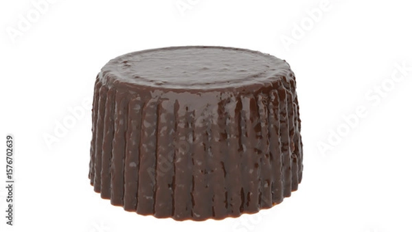 Fototapeta 3D Render a chocolate covered dessert sitting on top of a white surface