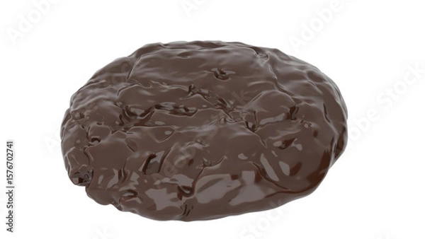 Fototapeta 3D Render a chocolate cookie with a bite taken out of it