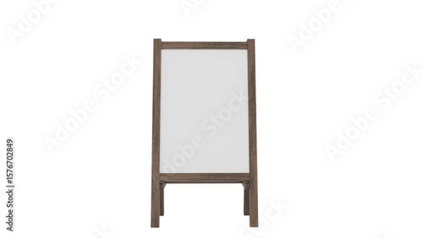 Fototapeta 3D Render a mirror with a wooden frame on a white background
