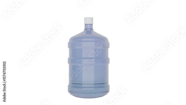 Fototapeta 3D Render a large blue bottle of water on a white surface