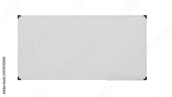 Fototapeta 3D Render a white board with a black frame
