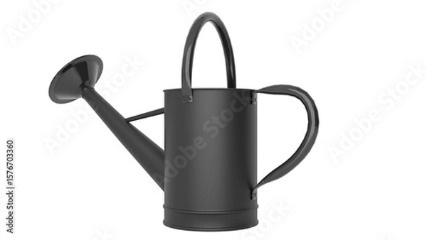 Fototapeta 3D Render a black watering can with a handle
